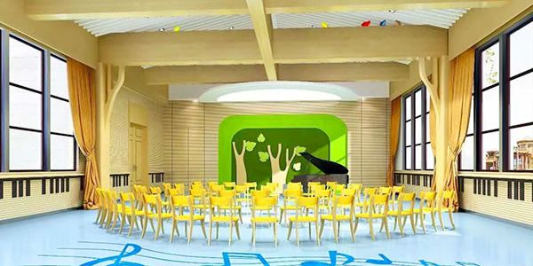绿橄榄幼儿园现代风格1100㎡设计方案