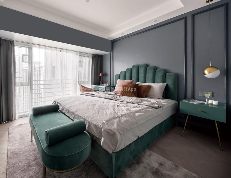 北京140平米大户型卧室床尾凳装修效果图