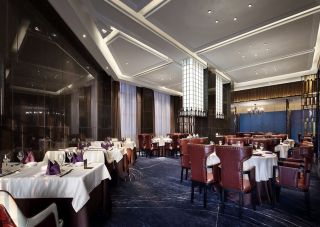 2023武汉高档餐厅天花板装潢设计图片