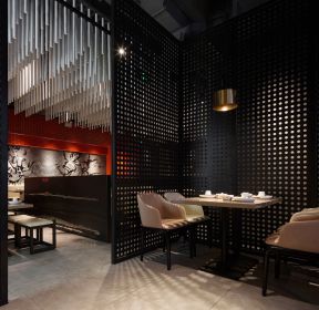 上海高档餐饮店面隔断装修设计图-每日推荐
