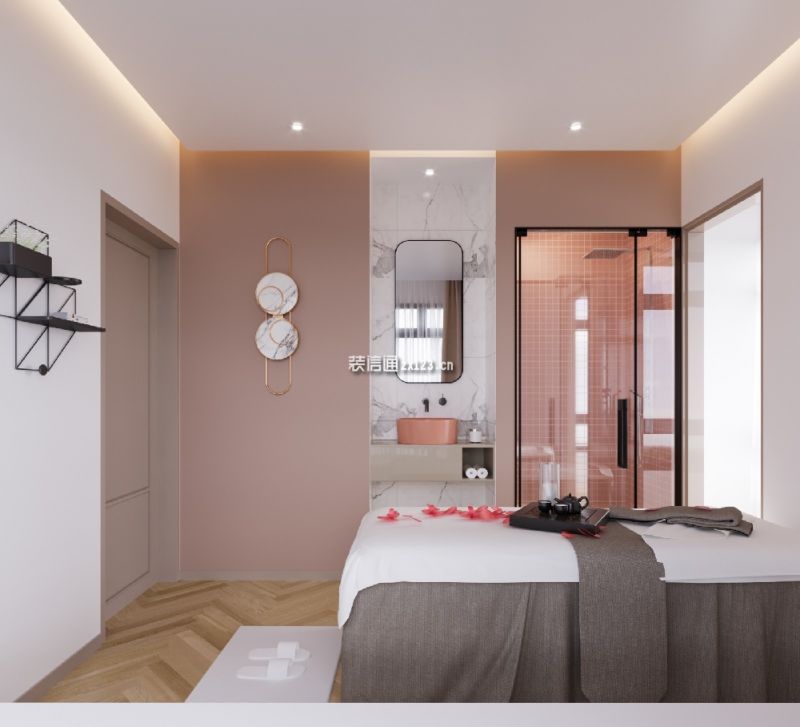 北欧风美容院,粉红色少女心