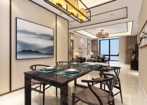 中式现代风格170平米三居室餐厅效果图