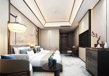 公寓式酒店5000平米中式风格装修案例