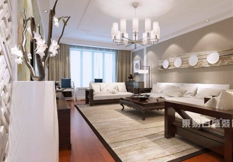 中天国际公寓新中式风格152平米三居室装修案例