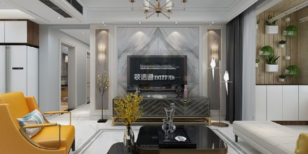 锦绣城130平三居室现代简约风格装修案例