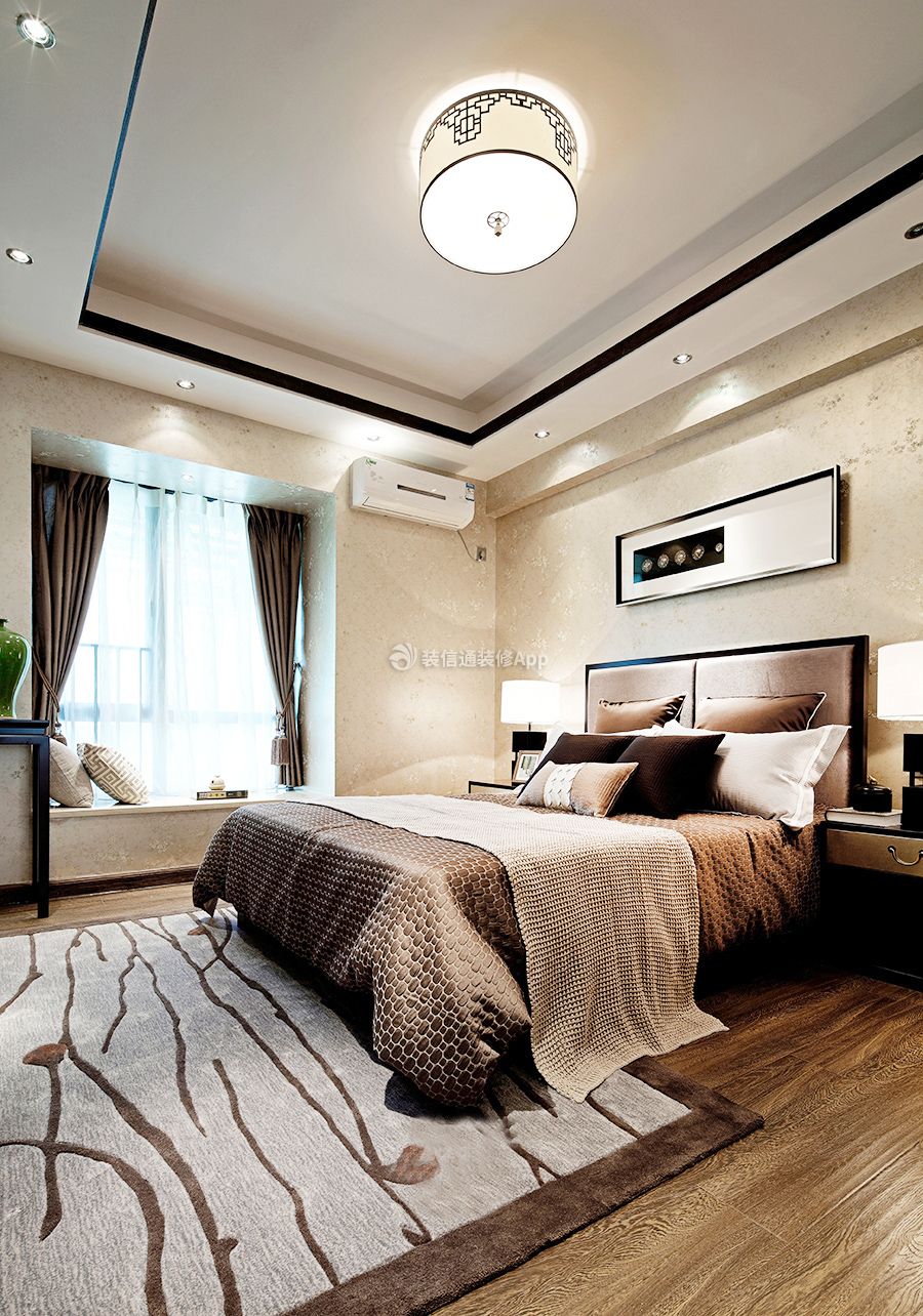 广州中式风格卧室灯设计装修效果图