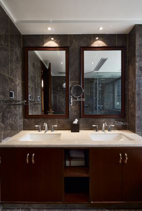卫生间洗手台设计  卫生间镜子效果图