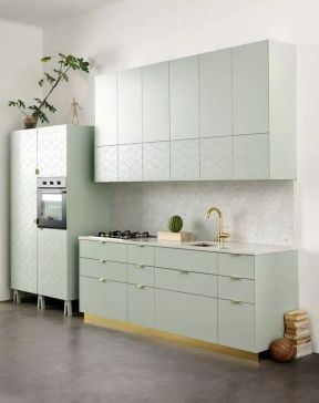 小清新风格开放式厨房装修设计实景图