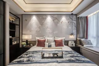 广州中式风格卧室壁纸装修效果图