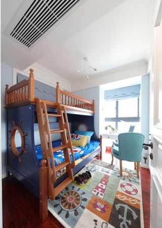 无锡家庭儿童房高低床装修效果图