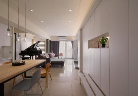 保利香槟现代风格100平米三居室装修案例