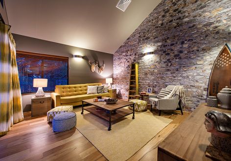 大湖山庄现代风格100平米三居室装修案例