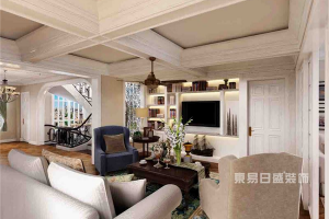 【北京东易日盛装饰】新世界丽樽423平美式别墅装修 结合多种美感