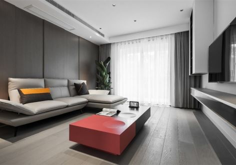 华源贝域佳府130平三居室现代简约风格装修案例