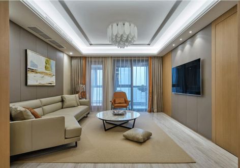 怡翠山庄现代风格124平米三居室装修案例