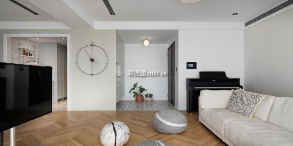 融创·九樾府现代风格89平米二居室装修效果图案例
