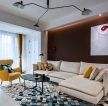 110平方现代风格客厅转角沙发装修效果图