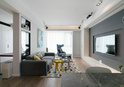 城发泰颐新城现代风格101平米三居室装修案例