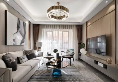 名城紫金轩现代风格三居室装修案例