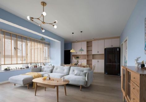 万科·金域国际北欧风格86平米二居室装修效果图案例