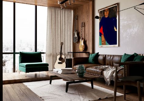 华雅·财富城北欧风格50平米一居室装修效果图案例