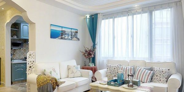 碧海花园地中海风格95平米二居室装修案例