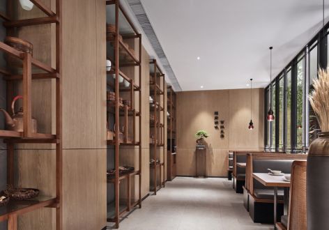 200平米中式餐饮空间装修效果图案例