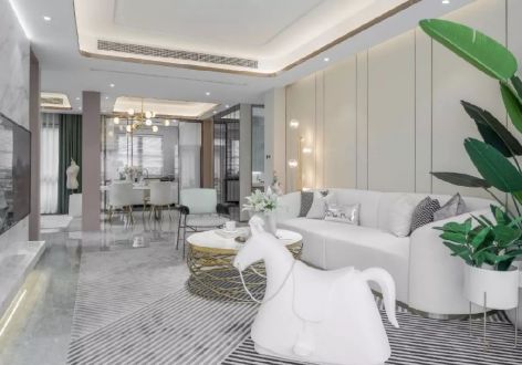 碧桂园·原树缇香现代风格120平米三居室装修效果图案例