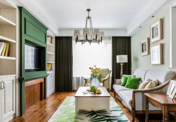 恒大绿洲美式风格110平米三居室装修案例