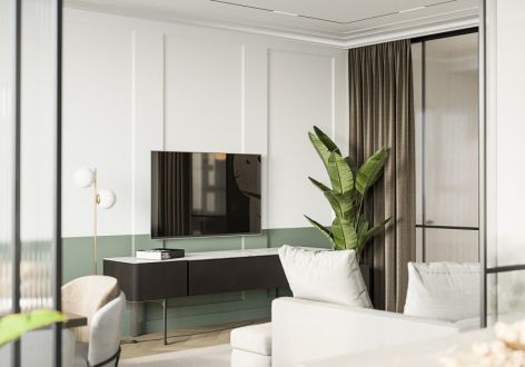华润万象城新古典风格106平米三居室装修效果图案例