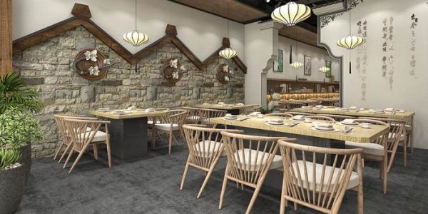 餐厅新中式风格450平米装修案例