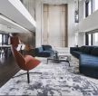 现代风格复式别墅客厅布艺沙发装修效果图