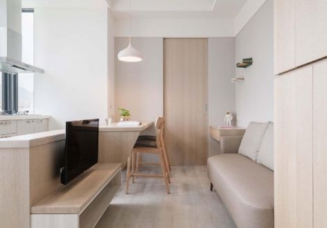 海伦堡·半山樾现代风格68平米二居室装修效果图案例