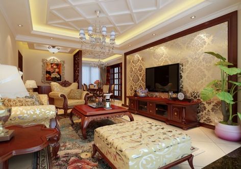 沪宁锦苑138平米古典风格三居室装修案例