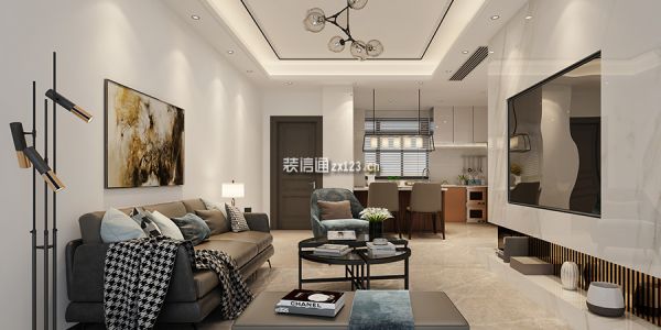 中信锦园现代风格89平米二居室装修案例