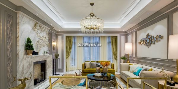 中海锦城欧式风格284平米别墅装修效果图案例