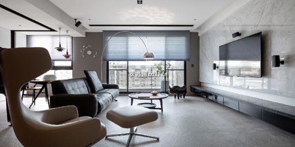 绿地新里城现代风格90平米三居室装修案例