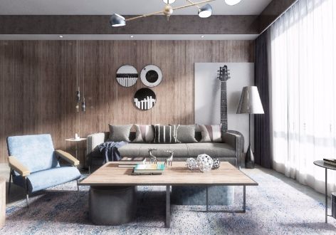 恒大悦龙台现代风格95平米三居室装修效果图案例