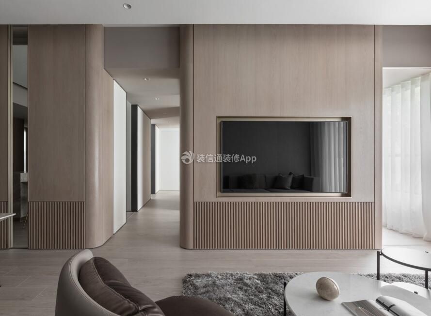 现代简约客厅嵌入式电视墙装修效果图大全