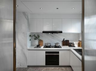 100平米房子厨房转角橱柜装修设计图片