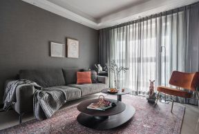 客厅窗帘装饰效果图 客厅灰色沙发效果图 客厅灰色沙发 
