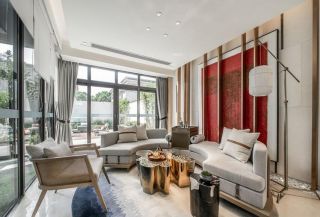 新中式风格别墅客厅沙发装修效果图片