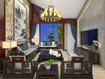 珠江御景新中式风格160平米四居室装修案例
