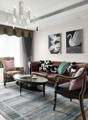 欧式风格客厅装饰 椭圆形茶几图片