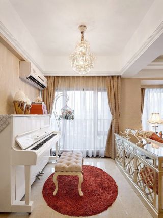 欧式风格别墅室内钢琴区装修效果图