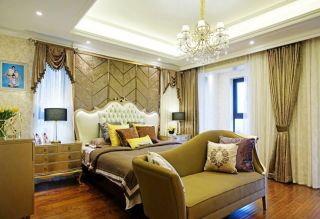 欧式风格家庭卧室窗帘装修设计效果图