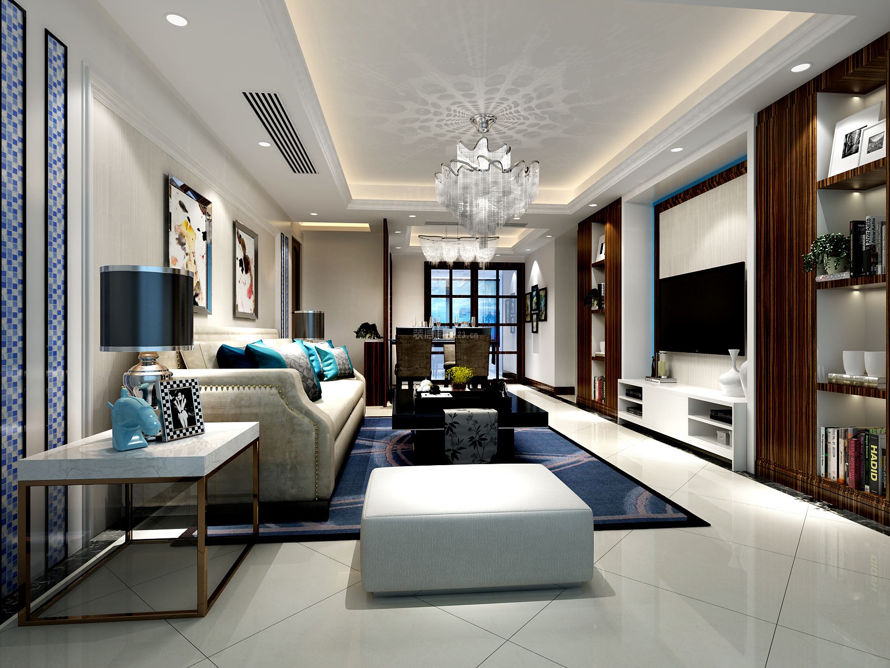 现代简约客厅电视墙装修效果图 客厅沙发设计图