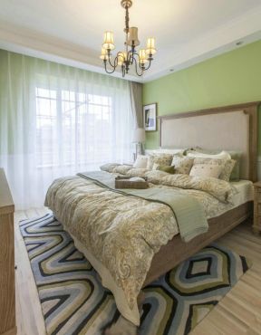 美式小清新卧室窗帘装修设计效果图