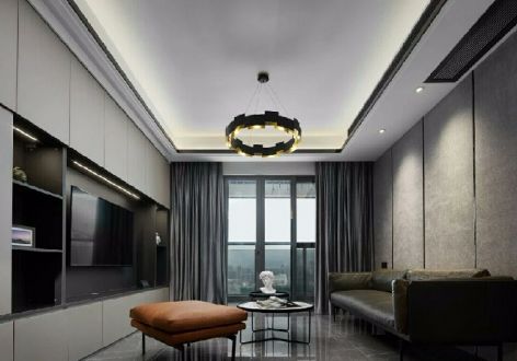 恒大林溪府现代风格120平米三居室装修效果图案例
