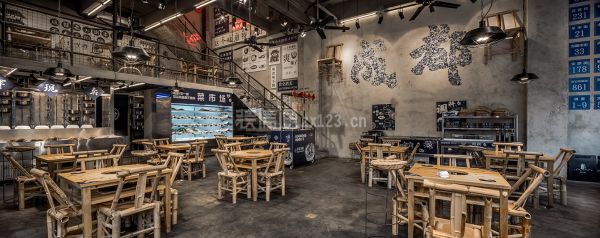串串店一楼大堂设计效果图